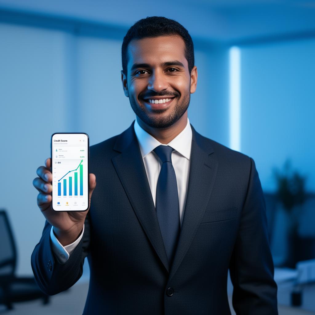 Pessoa visualizando aumento de score no smartphone